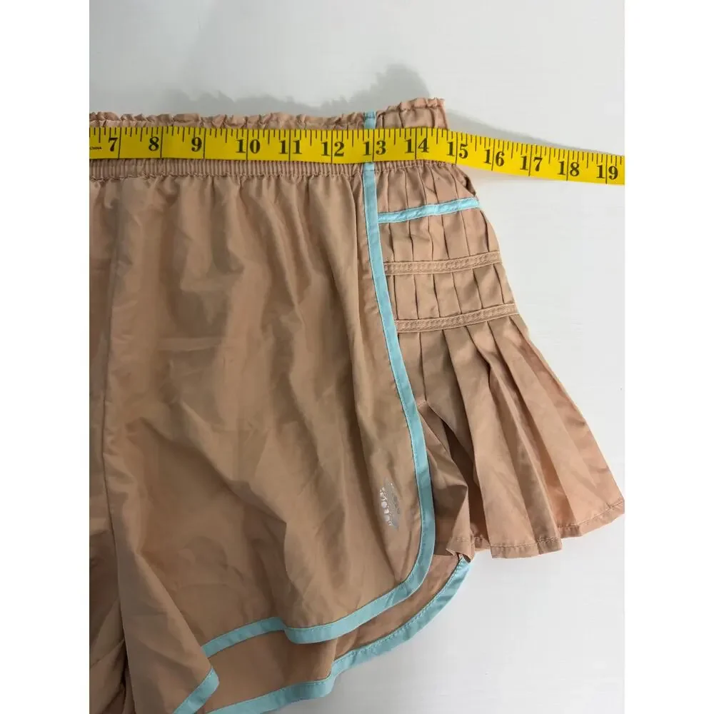 FP Movement Womens Easy Tiger Shorts Tan And Blue Workout Running Size Small